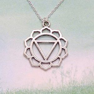 Silver Chakra Yoga Symbol Necklace